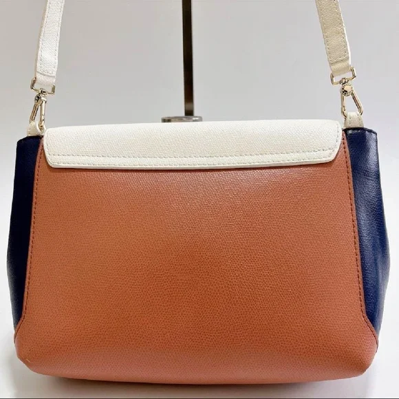 Furla Tricolor Crossbody Bag in Cream, Navy, and Brown - Picture 3 of 16